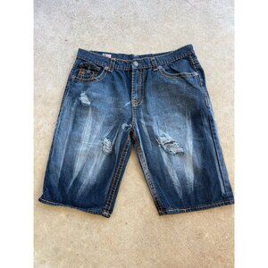 Vintage True Religion Mens Distressed Denim Shorts Size 34 M3